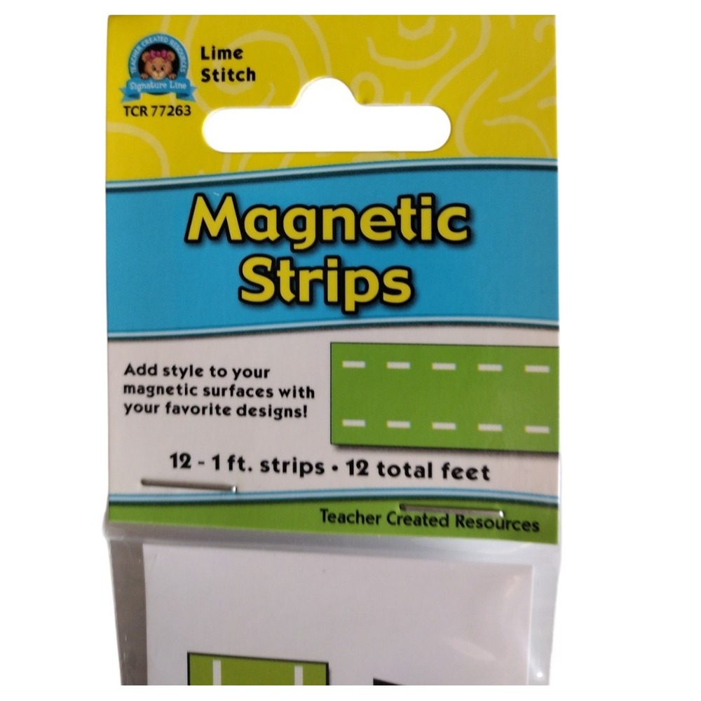 Teacher Created Resources Magnetic Strips Lime Stitch 12-1‎ Ft. Strips 12 Total